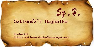 Szklenár Hajnalka névjegykártya