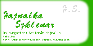 hajnalka szklenar business card