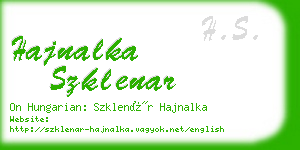 hajnalka szklenar business card